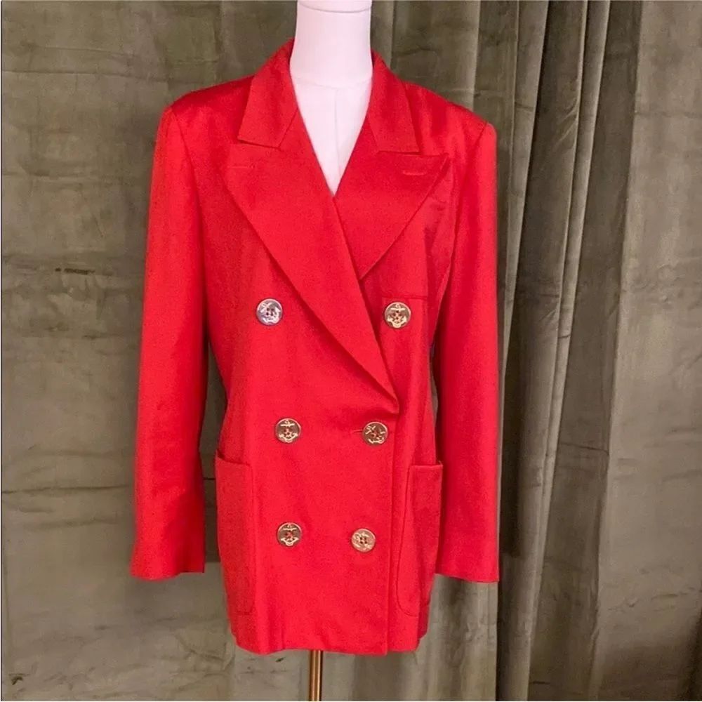 Cruise by Max Mara Elegant wool Red Double-Breasted Women's Blazer, US10